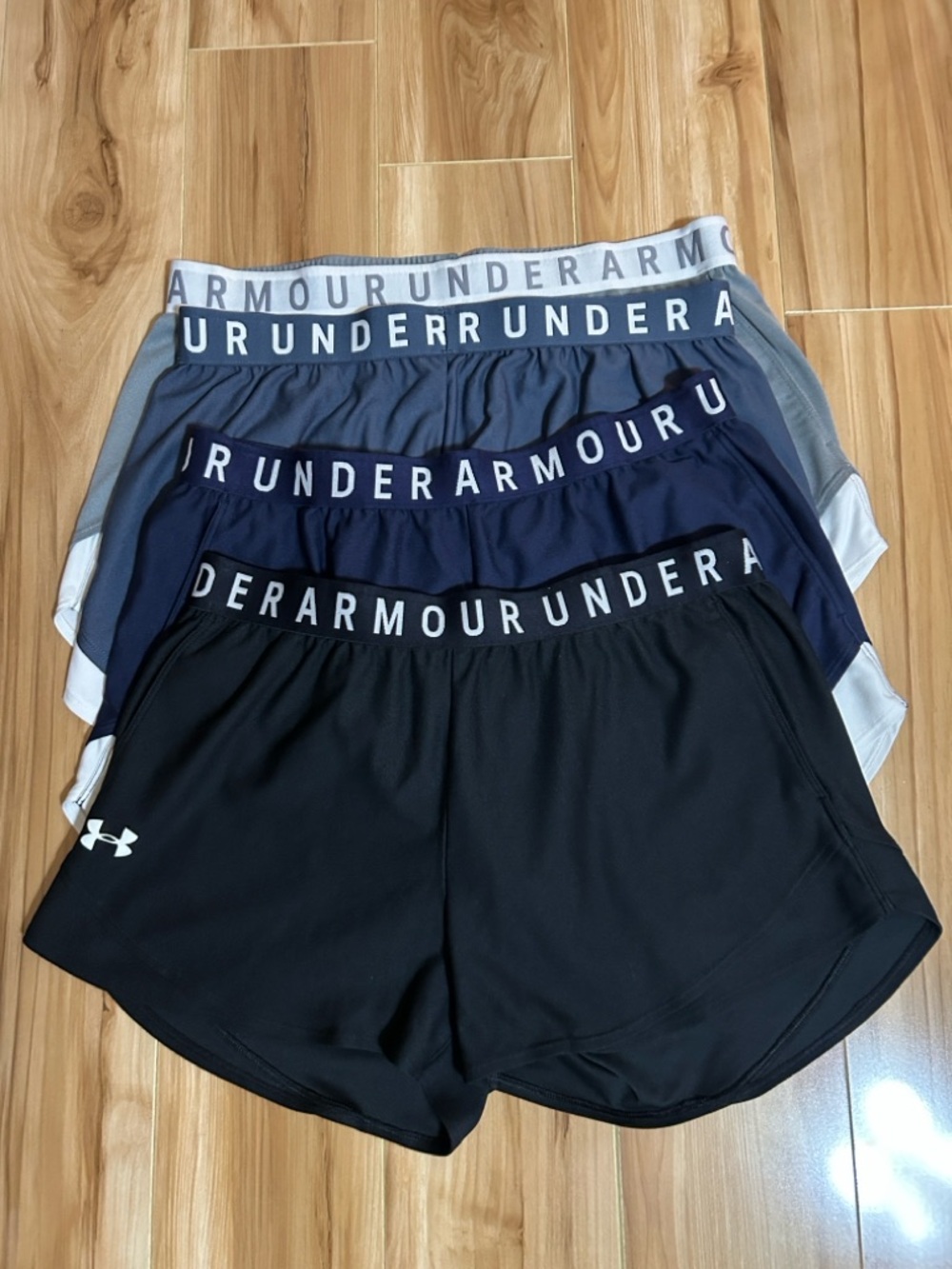 Under Armour Women's 4-Pack Athletic Shorts - Black, Navy, Gray, Charcoal
